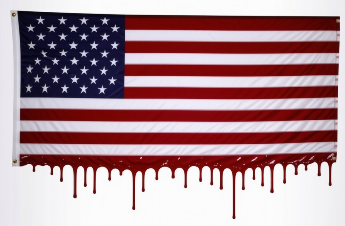 Amerian flag melting